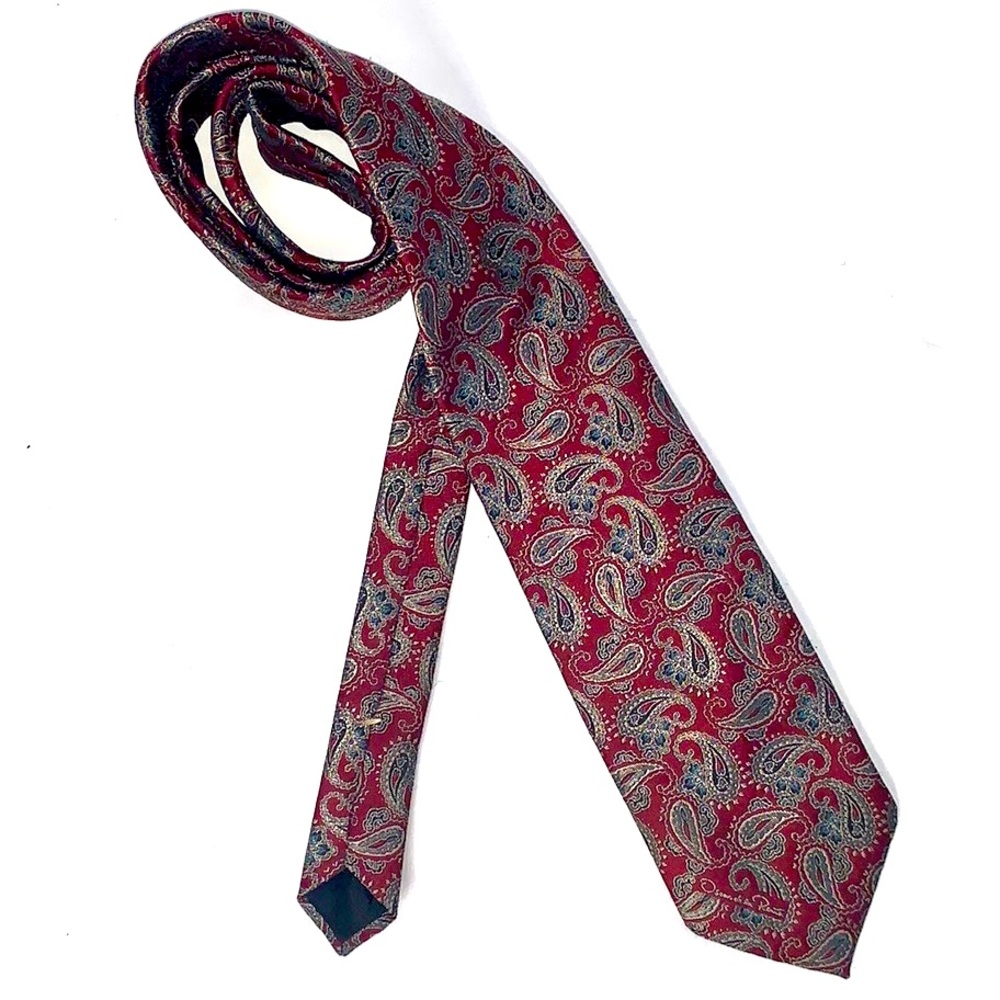 Oscar de la Renta Burgundy Paisley Necktie